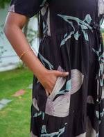 Rayon Floral Flared Frock with Tie Knot | Mangai Nighties