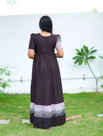 Rayon Ombre Printed Puff Sleeve Frock Styles - Mangai Nighties
