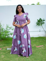 Rayon Floral Print Front Tie Flared Frock with Pocket | Mangai Nighties