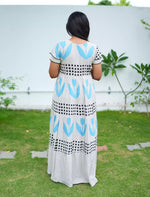 Rayon Heart Dot Print Tie Waist with Layered Sleeves - Mangai Nighties
