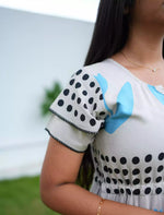 Rayon Heart Dot Print Tie Waist with Layered Sleeves - Mangai Nighties