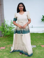Rayon Ombre Printed Puff Sleeve Frock Styles - Mangai Nighties