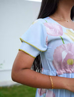 Sky Blue Casual Long Dress with Double layer Sleeves – Mangai Nighties