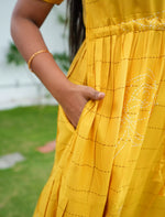 Rayon Floral Printed Tie Waist Puff Sleeve Frock - Mangai Nighties