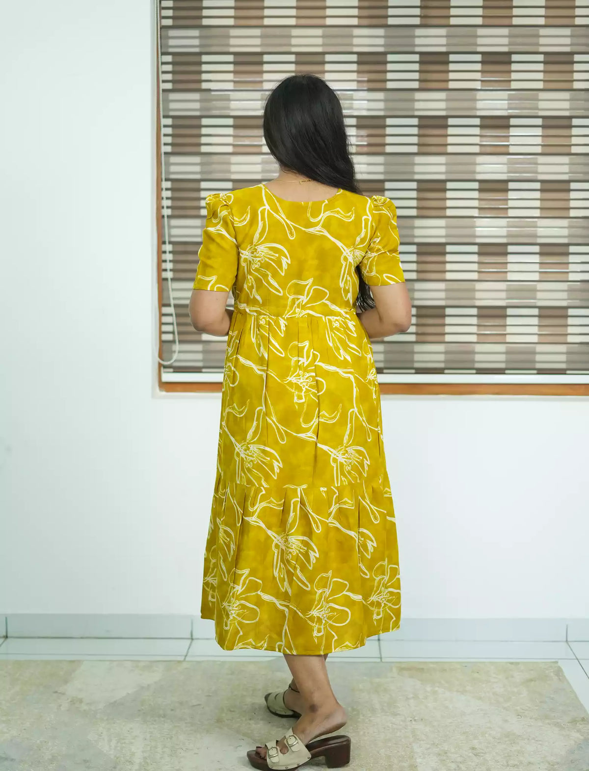 Floral Print Rayon Gathering Maxi Daily Wear for Women - Mangai Nighties 
