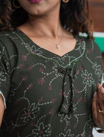 Alpine Floral Print Petal Sleeve Full Frock - Mangai Nighties