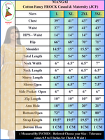 Mangai Fancy Jaipur Cotton Frock with Back Tie Front Zipper - Mangai Nighties 