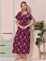 Alpine Abstract Print Kurti Style Nighty for Women | Mangai Nighties