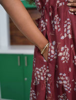 Alpine Floral Print Back Tie Full Frock - Mangai Nighties
