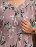 Alpine Floral Print Petal Sleeve 3 Layer Full Frock - Mangai Nighties