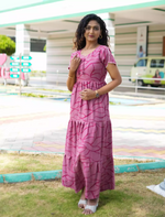 Alpine 3 Layer Petal Sleeve Full Frock - Mangai Nighties