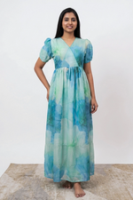Lavender Rayon Full Length Frock with Side Pocket & Back Tie Rope – Mangai Nighties