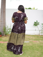 Coffee Brown Long Frock Back Tie Rope & Side Pocket - Mangai Nighties 