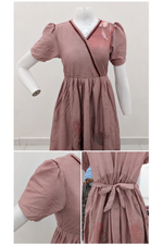 Rayon Floral Print Long Frock with Lace Neck | Mangai Nighties