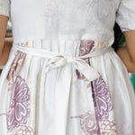 Rayon Printed ivory long frock withback tie rope - Mangai Nighties 