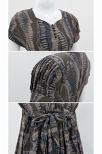 Rayon Abstract Print Long Frock with Back Tie | Mangai Nighties