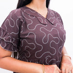 Rayon Long Frock Collar style with V Shape Neckline - Mangai Nighties 