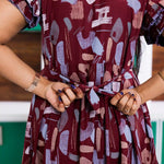 Maroon Rayon Long Frock Back Tie Rope - Mangai Nighties 