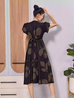Black Rayon Maxi Frock with Adjustable Back Tie Rope