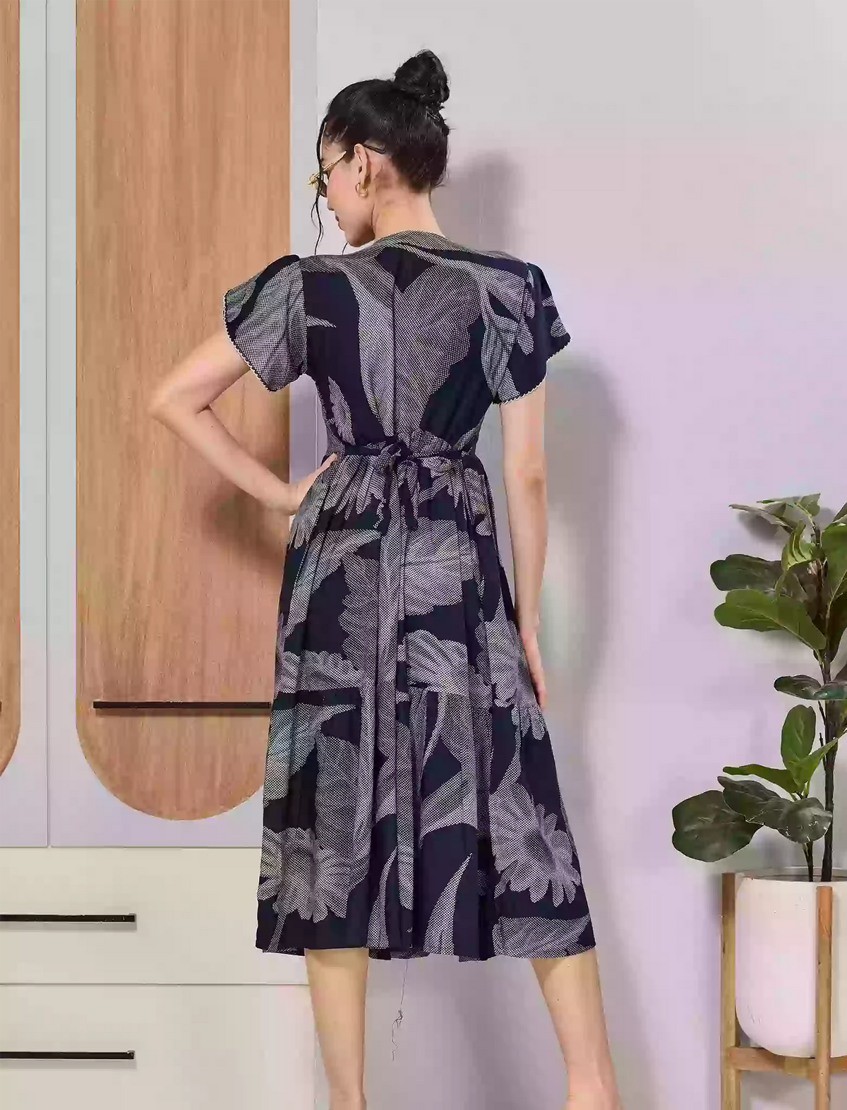 Floral Rayon Maxi Frock with Adjustable Back Tie Rope - Mangai Nighties 