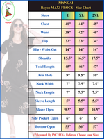 Mangai Rayon Maxi Frock Size Chart by Mangai Nighties 