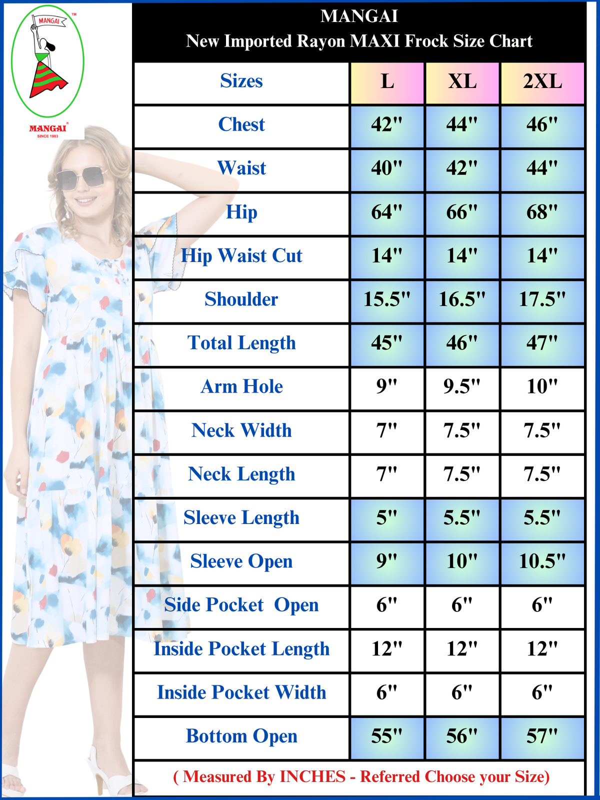 Petal Sleeve Maxi Frock -Back tie with Neck Bow - Stylish Maxi - Mangai Nighties 