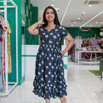 Rayon Maxi Casual Frock Side View - Mangai Nighties 