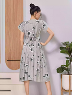 Sage Grey Rayon Maxi Frock with Adjustable Back Tie Rope 
