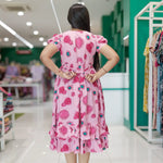 Rayon Floral Maxi Frock back tie Rope - Mangai Nighties 