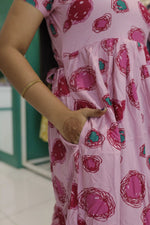 Pink Maxi Frock with Side Pocket - Mangai Nighties 