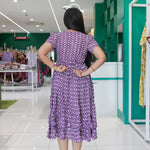 Rayon Casual Purple Maxi Frock Back Tie Rope - Mangai Nighties 