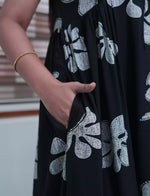 Purple Floral Print Rayon Front Zipper Feeding with Double Layer Sleeve Full Frock - Mangai Nighties