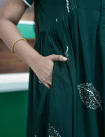 Rayon Long Gown Functional Side Pocket Comforts Feeding - Mangai Nighties 