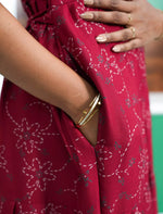 Alpine Floral Print Petal Sleeve Full Frock - Mangai Nighties