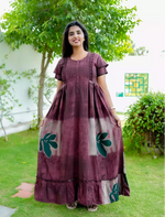 Rayon Floral Motif Print Feeding Maternity Frocks | Mangai Nighties