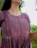 Rayon Floral Motif Print Feeding Maternity Frocks | Mangai Nighties