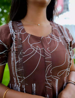 Rayon Stripe Print Feeding Maternity Frock with Zip | Mangai Nighties