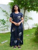Rayon Floral Print Maternity Feeding Frock with Pocket | Mangai Nighties