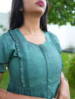 Rayon Floral Motif Print Feeding Maternity Frocks | Mangai Nighties