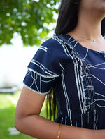 Rayon Stripe Print Feeding Maternity Frock with Zip | Mangai Nighties