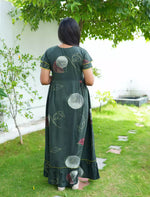 Rayon Floral Print Maternity Feeding Frock with Pocket | Mangai Nighties
