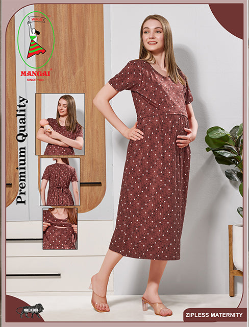 Hosiery Zipless Feeding Flip access Easy Feeding for New Mom Essentials - Mangai Nighties 
