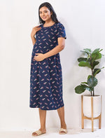 Mom Care Hosiery Cotton Zipless Maternity Feeding Maxi - Mangai Nighties 