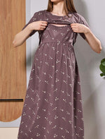 Flip Open Hosiery Breastfeeding Zipless Feeding Maxi - Mangai Nighties 