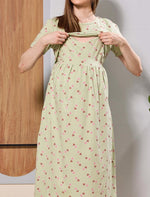 Hosiery Breastfeeding Heart's prints Zipless Feeding Wear - Mangai Nighties 