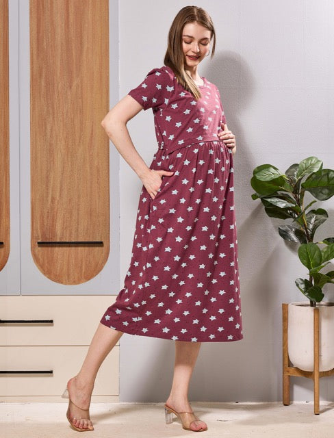Hosiery Zipless Feeding Friendly Maxi with Side Pocket - MangaiNighties