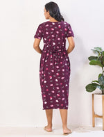 Hosiery Back Tie Rope Mom's Feeding Maxi Back View - Manga Nighties 