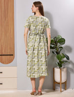 Hosiery Back Tie Zipless Flip open Feeding Friendly Maxi - Mangai Nighties 