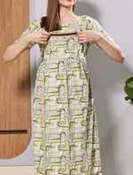 Easy Flip Open Zipless Breastfeeding wearSoft Hosiery Cotton - Mangai Nighties 