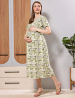 Hosiery Cotton Maternity with Feeding Friendly Pregnancy Wear - Mangai Nighties 
